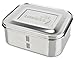 LunchBots Deep Duo Stainless Steel Food Container - Features a Removable Divider to Create 1 or 2 Sections - Great for Tall Sandwiches or Big Salads - Eco-Friendly, Dishwasher Safe and BPA-Free