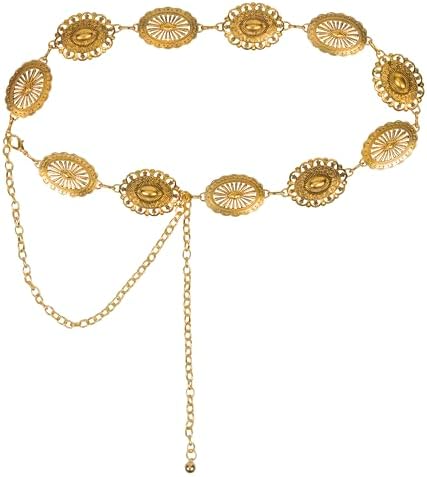 MURRAL （ミューラル）Starry chain belt Glamorstar Chain Belts for Women Dress Multilayer Metal Waist Belt