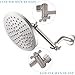 10 Inch Solid Brass Adjustable Shower Head Extension Arm Flexible Height & Angle Shower Arm Extender with Anti-Slip Gear, Brushed Nickel