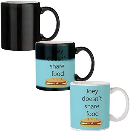 MOTIVATE BOX India,Joey Does not Share Food Designed Black Magic Mug(330 ml) (Design only Appears in White Fluid)