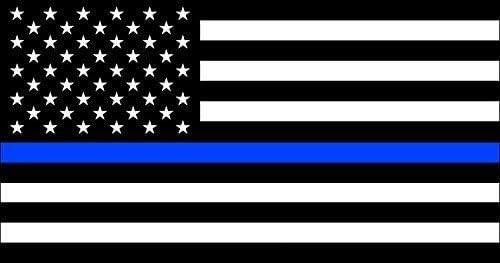 ESIXJS Thin Blue Line Flag Vinyl Decal Sticker Blue Law Enforcement Window Decal | 5-Pack| 5-Inch by 3-Inch | NI519f
