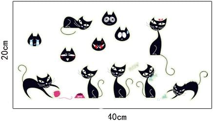 PeelCo Glow in the Dark Black Cat Decal multipurpose Halloween Sticker (Laptop, refrigerator, car)