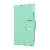 Sharp Aquos Crystal Case (306SH), MPERO FLEX FLIP Series Premium PU Leather Wallet [3 Pockets] Inner Flexible TPU Slim Fit Case for Aquos Crystal with Magnetic Flap & Hand Strap - Mint