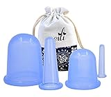 Facial Cupping Set 4 Silicone Cups for Body cellulite Massage Cupping Therapy ，Anti-Aging for Face Neck and Eye Area