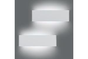KICAAO 15.7in White Modern Wall Sconce 2-Pack, Indoor Vanity Light Up and Down LED Vanity Light for Bathroom Wall Lighting Fi