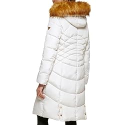 GUESS Women's Midweight Puffer Jacket, Faux Fur