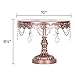 Amalfi Decor Cake Stand, Round Metal Pedestal Holder with Crystals, Rose Gold, 10 Inches