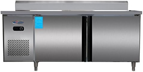 400L Double Door Restaurant Kitchen Stainless Steel Refrigerators Under-Counter Worktop Commercial Cabinet Freezers Cooler 14.1 cu.ft.