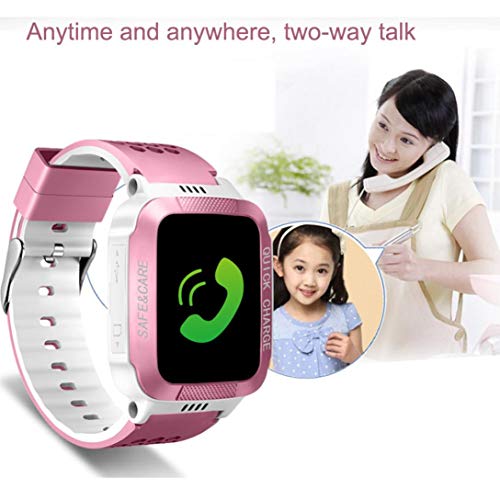 Buybuybuy Smart Watch for Kids,Y21S Smartwatches for Girls Boys Phone Watch Camera SOS Alarm Clock, Safety Dual Positioning Child Phone Watch for kids Birthday Great Gifts (Pink) - Thumbnail 3