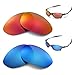 Walleva Two Pairs Polarized Replacement Lenses For Oakley X Metal XX Sunglasses - Fire Red + Ice Blue