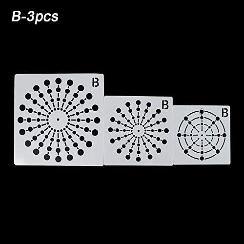 learol 3pcs/set Paper Card Album Craft Decorative Embossing DIY Mandala Auxiliary Layering Stencils Scrapbooking Painting template