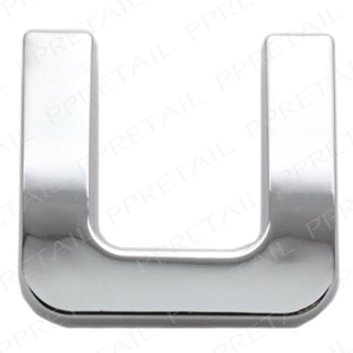 New Chrome 3D Self Adhesive Letter Number Car Badge Emblelm Sticker For Home & Auto (Letter U)