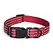 Mile High Life Dog Collar | Nylon with Reflective Three 3M Straps | Red, Medium Neck 13″-17″ -40 lbthumb 1