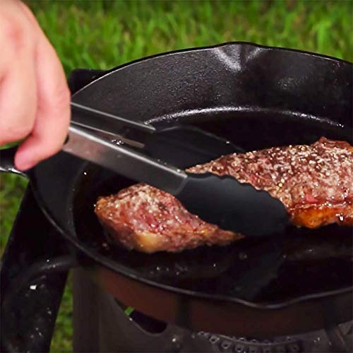 ChefNeno Silicone Tongs Stainless Steel Kitchen Tongs with Silicone Tips Set of Four - 7, 9, 12, and 14 Inch Non Stick Silicone Tongs for Cooking Grilling Barbecue BBQ and Serving Salad, 4 Pack