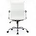 Modern Ribbed Office Chair Leather Office Chair High back Ergonomic Chair Swivel Conference Chair (FUR-GT838-WHITE)