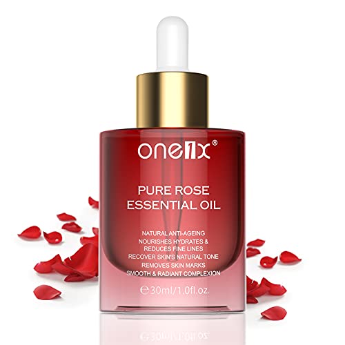 Rose Oil ,100% reines Rosenöl zur Gesichts- und Hautpflege, Anti-Aging-Falten, Perfekt für Aromatherapie, Körpermassage, Entspannung-30ml-Ätherisches Rosenöl