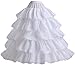 V.C.Formark 5 Slip Ruffles 4 Hoops Petticoat, White, Size One size fit most