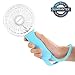 Witmoving Hand Held Fan Portable Fan, Battery Operated Fan & Mini Fan with LED Light, 18650 Rechargeable Battery, Silicone, 3 Speeds Operation for Women, Outdoor Camping Travel(Blue)