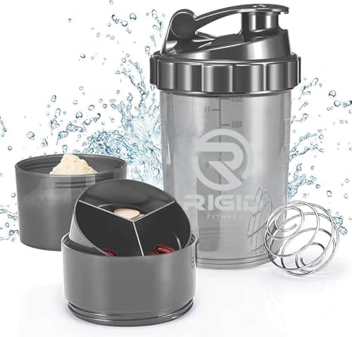 RIGID FITNESS Protein Shaker Bottle (500ml) Transparent Leak