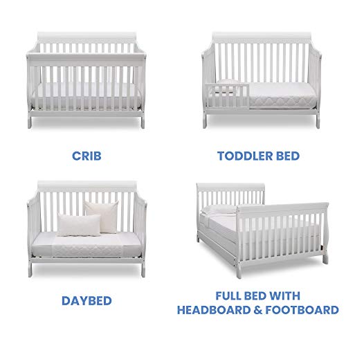 Delta Children Canton 4in1 Convertible Crib Easy To Assemble, Grey