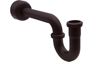 Westbrass D401-1-12 1-1/4" 17 ga. Brass P-Trap with High Box Flange, 1-Pack, Oil Rubbed Bronze