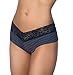 Jezebel Wide Lace Band Stripe Cotton Hipster Boyshort Panty Style J5006P