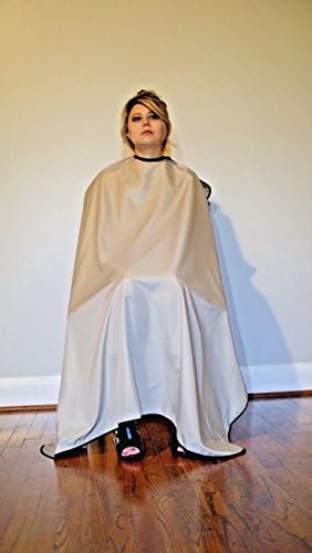 Large Size Khaki Salon Cape with Snaps
