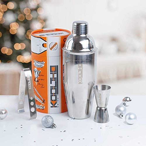 Cocktail Shaker Edelstahl Barkeeper Set, Cobbler Cocktailshaker Profi Originelle Geschenk für Männer Frauen, Bartender… – Bild 3
