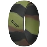 ThunderFit Silicone Wedding Ring for Men, Rubber Wedding Band (Camo, 11.5-12 (21.3mm))
