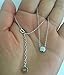 Amkaka Minimalist Tiny Dot Necklace Sterling Silver Circle Round Pendant Necklaces (Silver)