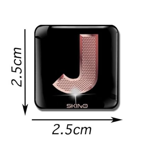 Skino 3D Gel Buchstaben Aufkleber ABC A-Z SELBSTKLEBEND Sticker Alphabet Etiketten Schriftzeichen Rose Gold Auto Handy HÜLLE 