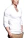 iloveSIA Mens T-Shirts Long Sleeves Cotton Slim V-Neck Casual Shirt White XL Fit Chest 42.1