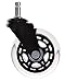 AXL Wheels for Office Chairs 3 inch PU Rollerblade Style casters (Set of 5), Safe for All Hardwood Floors, Black/Clear