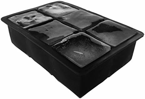 Large Ice Cube Tray with Lid - Giant 2 inch Cube Silicone Mold - Keep Whiskey and Cocktails Colder