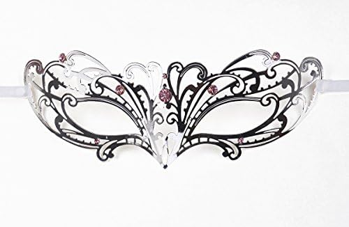 Jinfengkai Venetian Masquerade Masks (Women) – Match Ball Gowns, Halloween Costumes, Victorian Roleplay – Laser Cut with Metal Filigree – Great for Dances, Prom, Mardi Gras