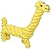 LEPPI Tough Dog Teeth Cleaning Toys of Cotton Rope Dental Chew Giraffe, Yellow
