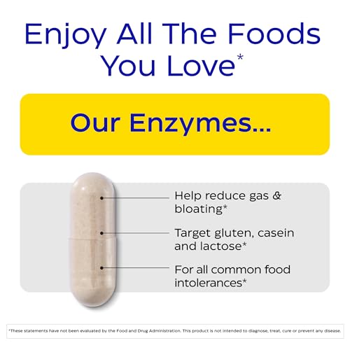 Enzymedica Digest Spectrum - Digestive Enzyme Supplement for Women & Men, Enzymes for Digestion, Gut Health, & Multiple Food Intolerances, Targets Gluten & Lactose, Helps Gas & Bloating - 120 Caps