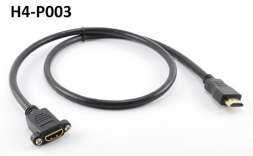 CablesOnline 3ft Hi-Speed HDMI 1.4 w/Ethernet Channel M to F Panel Mount Extension Cable, (H4-P003)