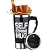 Mengshen Self Stirring Mug - Portable Lazy Auto Mixing Tea Coffee Cup Perfect For Office Home Outdoor Gift 450ml, A008A Black