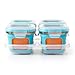 OXO Tot Glass Baby Blocks Food Storage Containers with Silicone Sleeves, Aqua, 4 oz