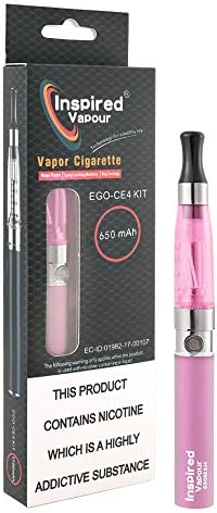 INSPIRED VAPOUR CE4 Rechargeable Electronic E Sheesha Shisha Vapour Vapor TPD Pen Kit E Cig E Cigarette Kit Set Nicotine Free No Tobacco (Pink)