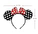 Mickey Mouse Ears Solid Black and Bow Minnie Headband for Boys and Girls Birthday Party or Celebrations Set of 2