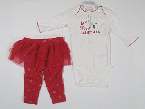 Carter's " My First Chrstmas " Tutu Pant with Long-Sleeve Body Suite Girls 6 Month