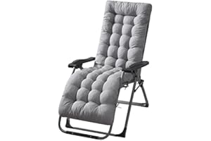 Moonase 67 Inch Patio Chaise Lounger Cushion, IndoorOutdoor Rocking Chair Sofa Cushion with Ties and Top Cover,Non-Slip Sun Lounger Rocking Chair Swing Bench Cushion, Gray