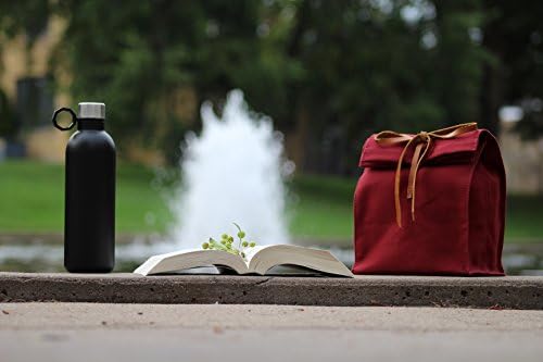 Waxed Canvas Lunch Bag, Handmade,Real Leather, , Lunch Tote, Classic Paper Bag Style, Assorted colors, Eco-friendly Cotton, Reusable, Durable, Waterproof, Lunch Bag, Lunch Box, Picnic,