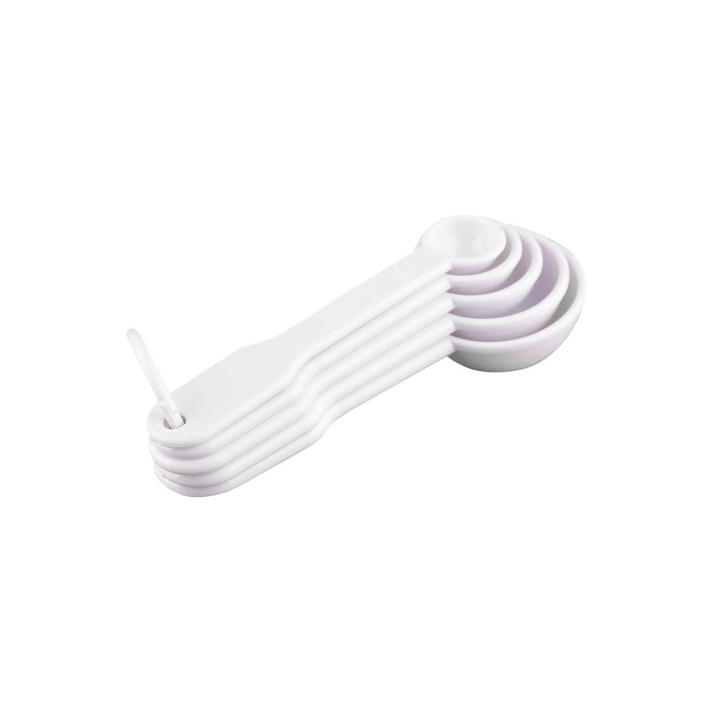 EudoUS 5 in 1 Measuring Spoons Set Plastic Spoon in Grams Stackable Small Teaspoons and Tablespoons Marked Scale