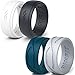Rinfit Silicone Rings for Men - Silicone Wedding Bands Sets for Him - 4Love Collection Rubber Wedding Rings - Patented Design - SetT, Size 8