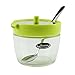Small Sugar Bowl, Newness Clear Glass, Stainless Steel and Plastic Sugar Bowl with Lid and Sugar Spoon for Home and Kitchen, 7.09 Ounces(210 Milliliter), Green
