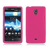 Silicone Solid Skin Gel Cover Case For Sony Xperia TL LT30at - Hot Pink