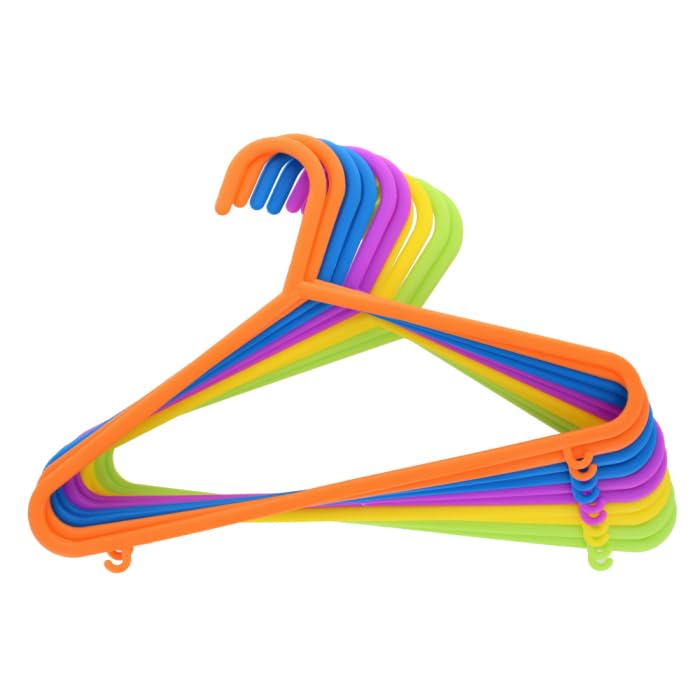 Children Clothes Hangers Plastic Non Slip Space Saving Tubular Nursery Hanger For Kids Babies Wardrobe Dresses Hoodie Pants Coats Organizer Lightweight With Stackable Colourful 10 PCs